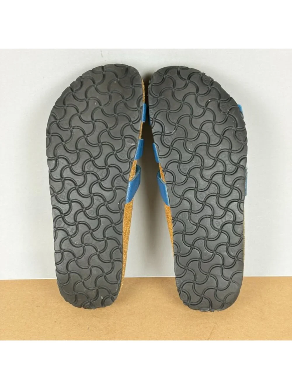 Birkis Birkenstock Xenia Birko-Flor Sandals Womens 6.5 Blue Slide Slip On Casual